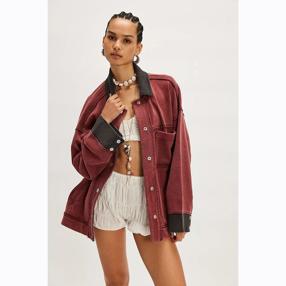 Free People We The Free Cabin Chore Jacket Top Buttondown Oversized XL 284351